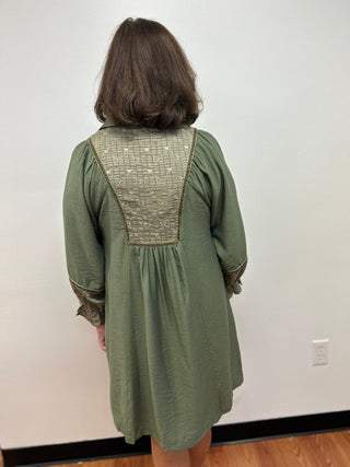 Umgee Collared Mini Dress With Embroidery - All About Me Boutique