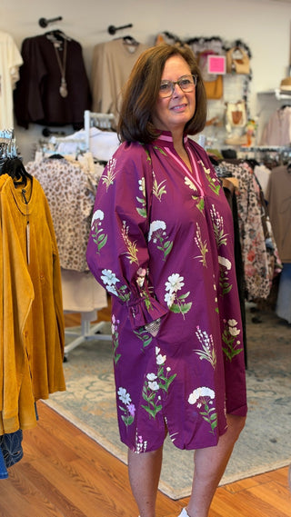 Umgee Floral Tunic Dress - All About Me Boutique