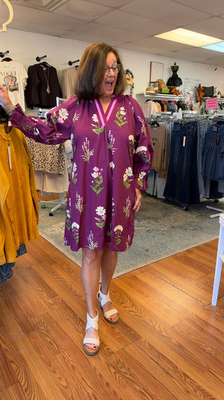 Umgee Floral Tunic Dress - All About Me Boutique