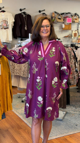 Umgee Floral Tunic Dress - All About Me Boutique