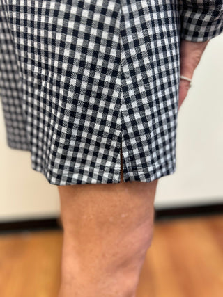 Umgee Gingham Half Zip Pullover - All About Me Boutique