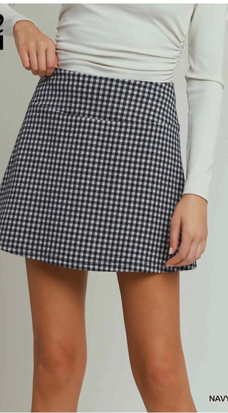 Umgee Gingham Plaid Skort - All About Me Boutique