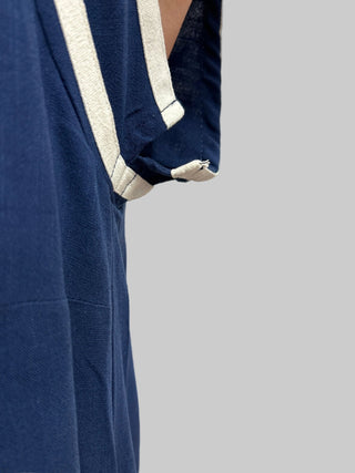 Umgee Linen Cotton Contrast Neckline Midi Dress - All About Me Boutique