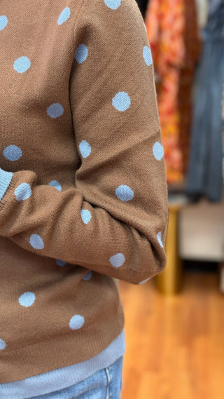 Umgee Polka Dot Contrast Trim Cardigan - All About Me Boutique