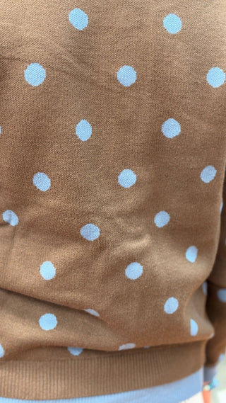 Umgee Polka Dot Contrast Trim Cardigan - All About Me Boutique