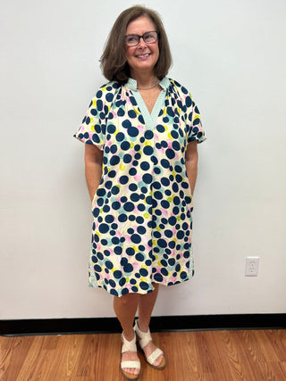 Umgee Polka Dot Print Tunic Dress - All About Me Boutique