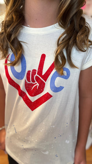 USA 250 Love & Peace Girls Graphic Tee - All About Me Boutique