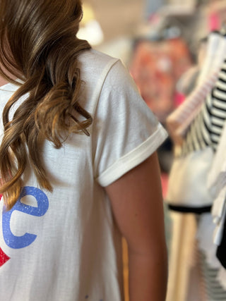 USA 250 Love & Peace Girls Graphic Tee - All About Me Boutique