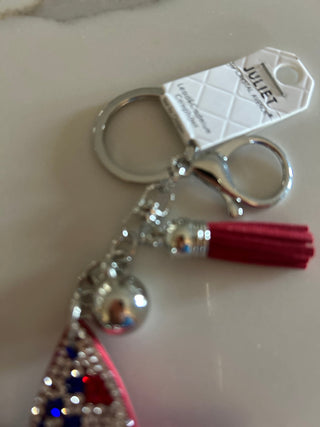 USA Flag Star Keychain Rhinestone - All About Me Boutique