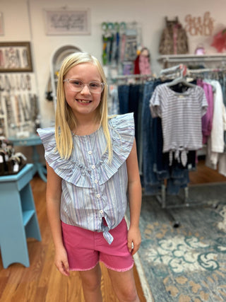 Vig - Girls Striped Gauze Crop Top - All About Me Boutique