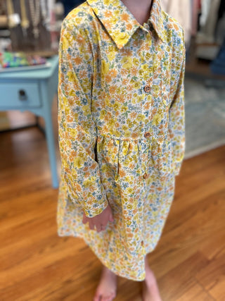 Vignette Girls Floral Shirtwaist Dress - Tie Waist - All About Me Boutique