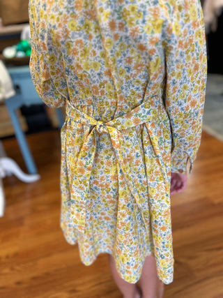 Vignette Girls Floral Shirtwaist Dress - Tie Waist - All About Me Boutique