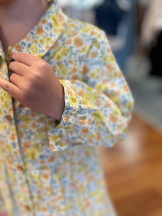 Vignette Girls Floral Shirtwaist Dress - Tie Waist - All About Me Boutique