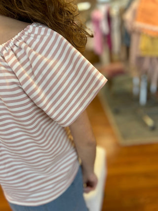 Vignette Girls Stripe Tie Waist Crop Top - All About Me Boutique