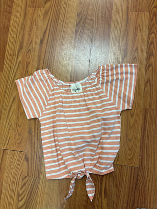 Vignette Girls Stripe Tie Waist Crop Top - All About Me Boutique