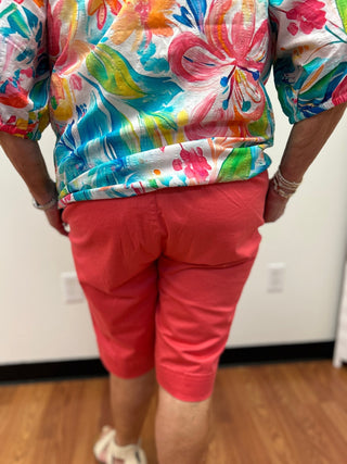 Wild Palms Twill Bermuda Shorts - All About Me Boutique