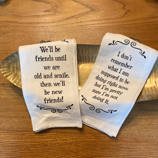 CW Scrunchy Face Tea Towels = Funny Flour Sack Cotton - All About Me Boutique