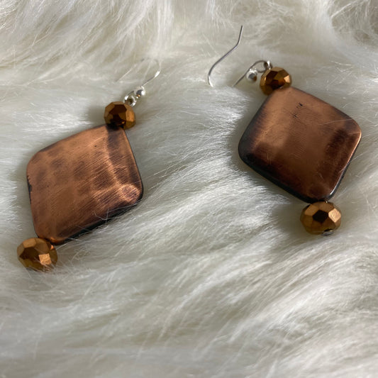 Beaten Brass Earrings (Gina B's)