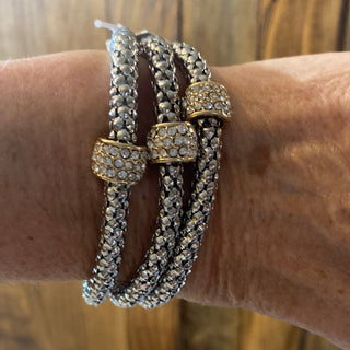 MK - Silver with Gold Bling Bracelet (Gina B's) - All About Me Boutique