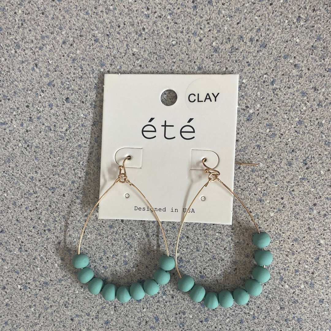 MK - Clay Bead and Gold Earrings(Gina B’s)