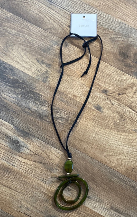 MK-Olive and Black Fashion Necklace (Gina B's)