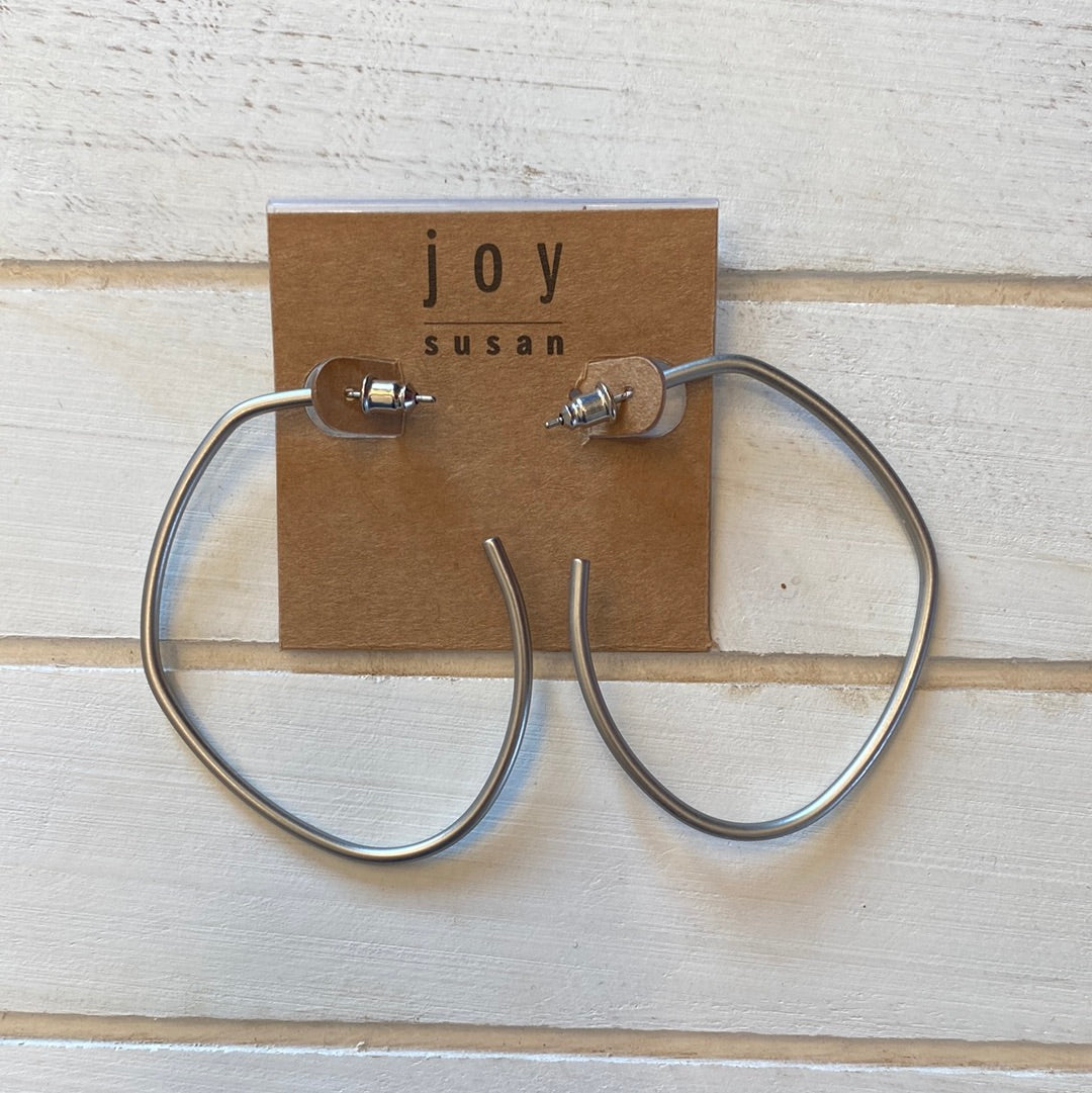 Joy - Silver Irregular Hoops Earrings (Gina B’s)
