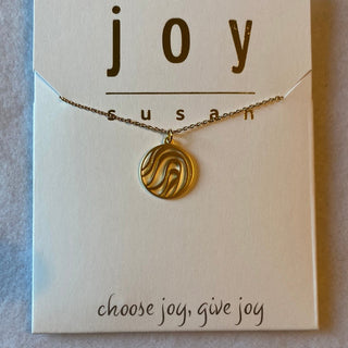 Joy - Gold Waves Pendant Necklace - All About Me Boutique