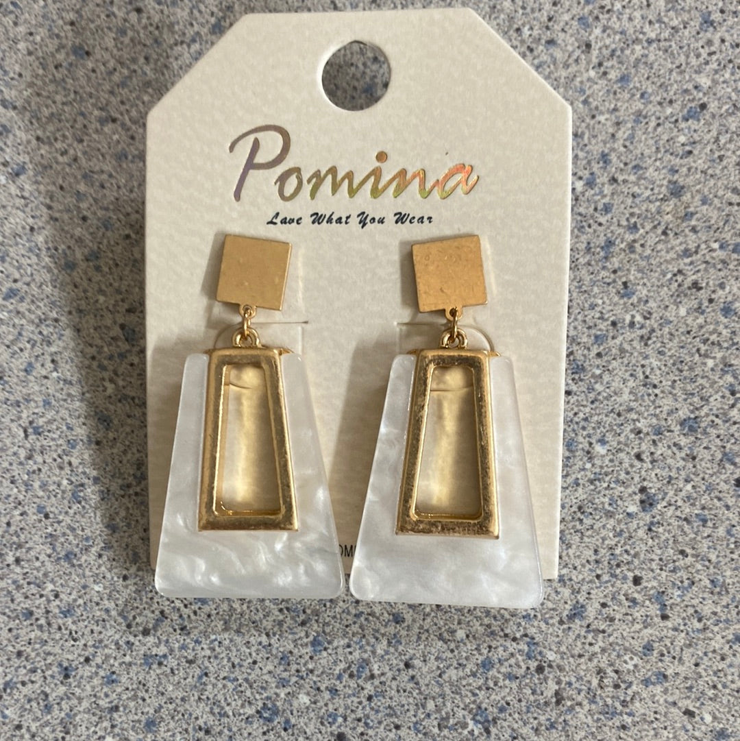 MK-Pearl White and Gold Earring (Gina B’s)