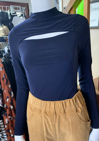 Peekaboo Mock Neck Bodysuit (HTT)