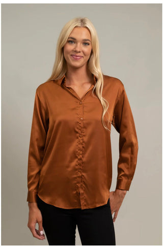 Anna Satin Blouse (HTT) - All About Me Boutique