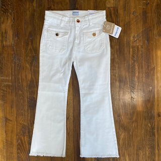 May - Girls White Denim Cropped Jeans (Just Kidding Around) - All About Me Boutique